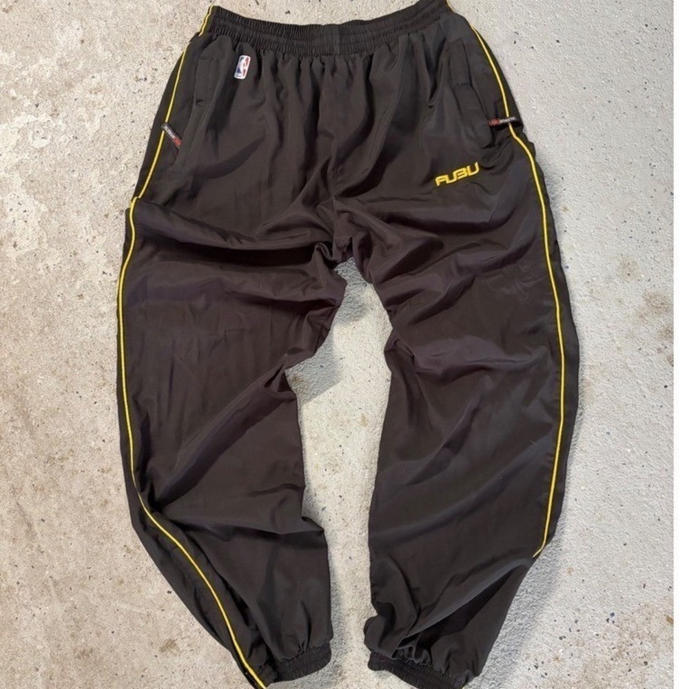 Vintage Y2K NBA x FUBU Athletic Mens NBA Track Pants Lined Joggers Large